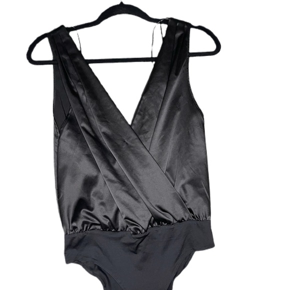 ZARA | SATIN BODYSUIT BLACK | SMALL - Picture 3 of 4